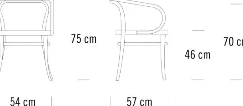Thonet 209 Armstol, ask fra> Spisebordsstole