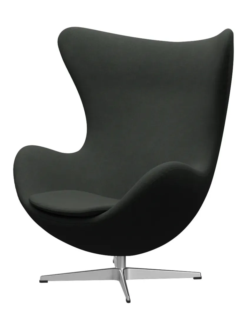 Fritz Hansen 3316 Ægget af Arne Jacobsen læder> Loungestole|Lænestole