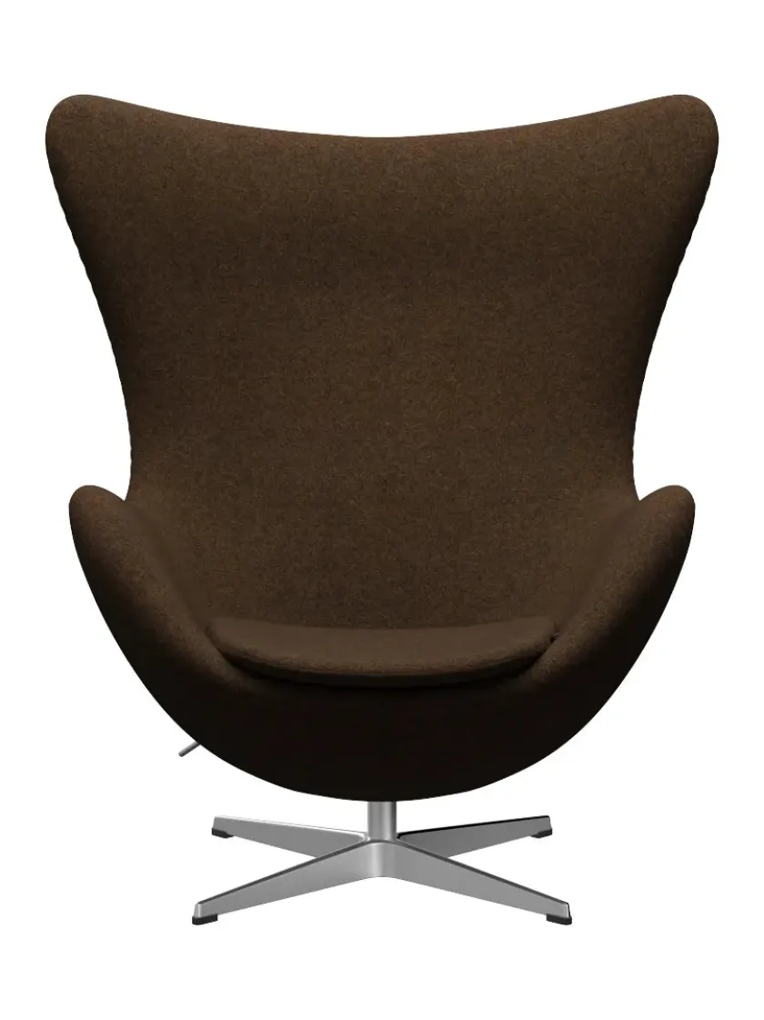 Fritz Hansen 3316 Ægget af Arne Jacobsen læder> Loungestole|Lænestole