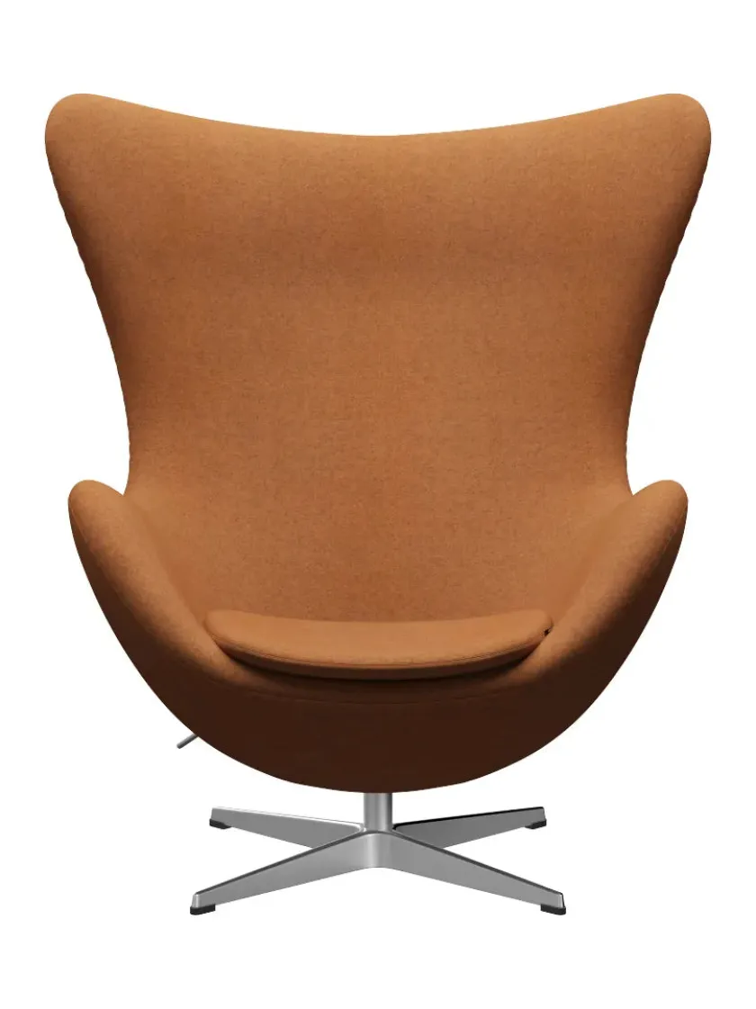 Fritz Hansen 3316 Ægget af Arne Jacobsen læder> Loungestole|Lænestole