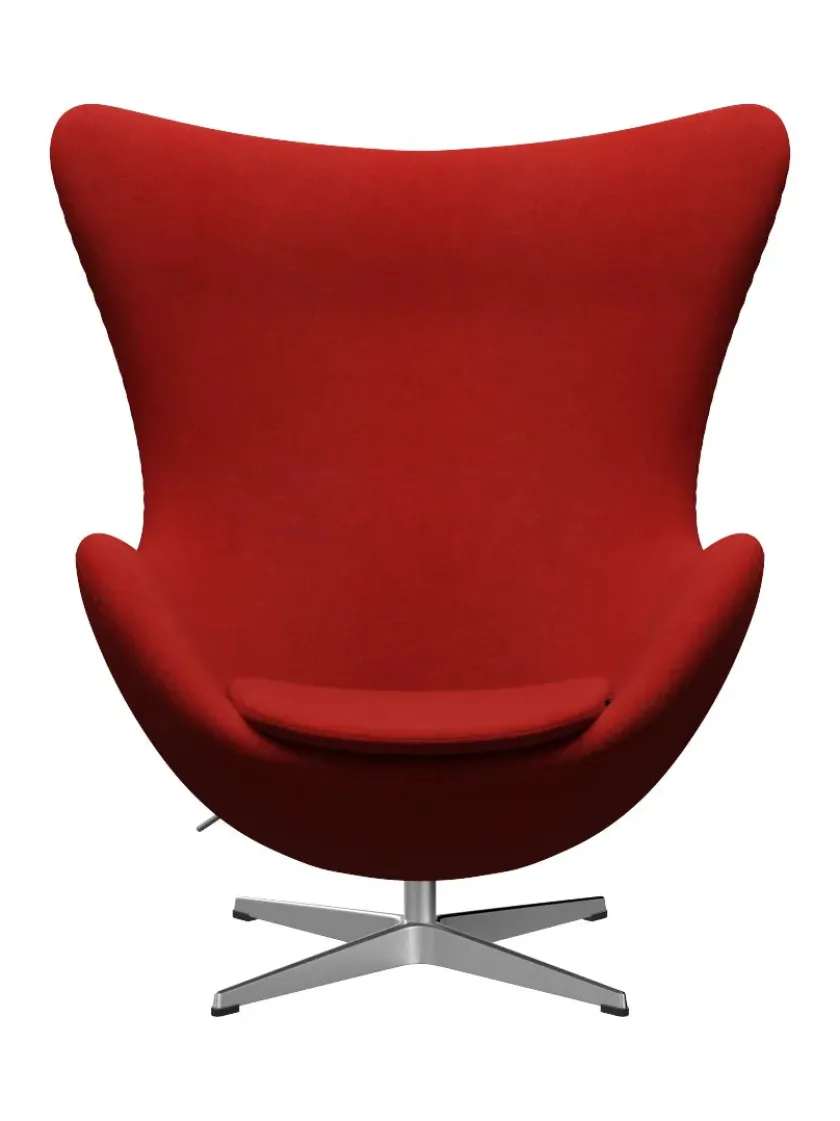 Fritz Hansen 3316 Ægget af Arne Jacobsen læder> Loungestole|Lænestole