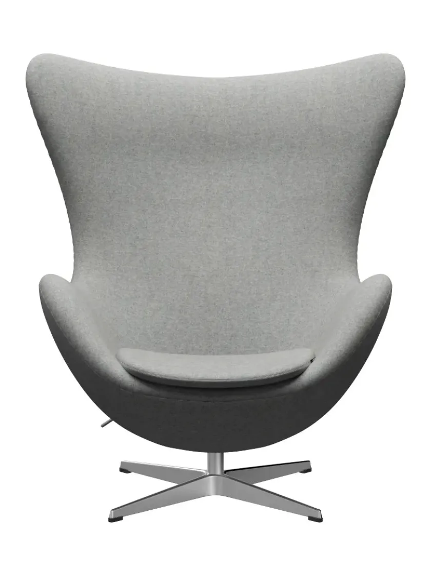 Fritz Hansen 3316 Ægget af Arne Jacobsen læder> Loungestole|Lænestole