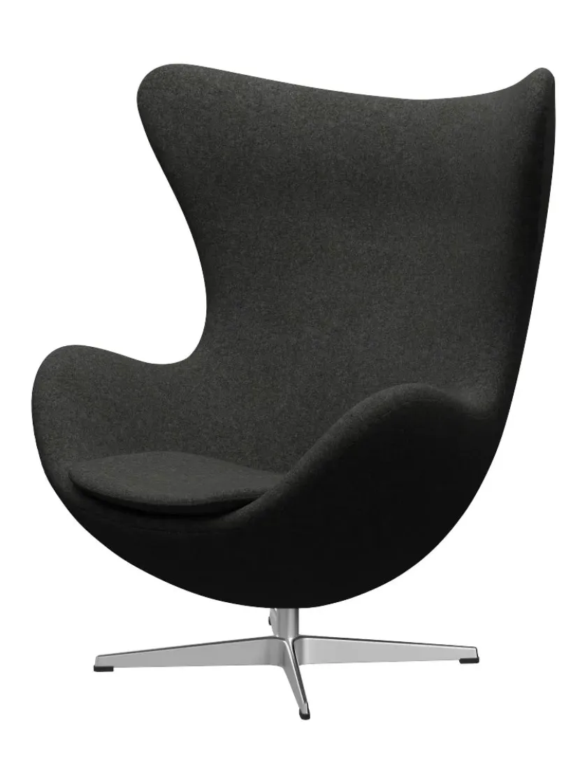 Fritz Hansen 3316 Ægget af Arne Jacobsen læder> Loungestole|Lænestole