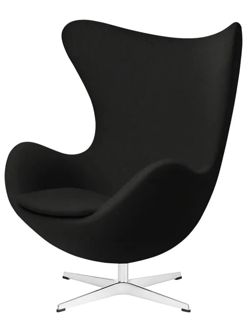 Fritz Hansen 3316 Ægget af Arne Jacobsen læder> Loungestole|Lænestole