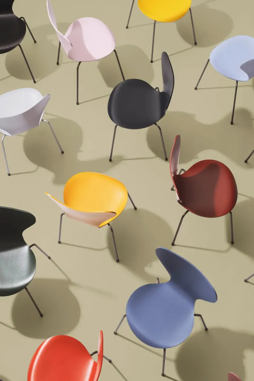 Fritz Hansen 3107 Serie 7 stol lakeret af Arne Jacobsen> Spisebordsstole