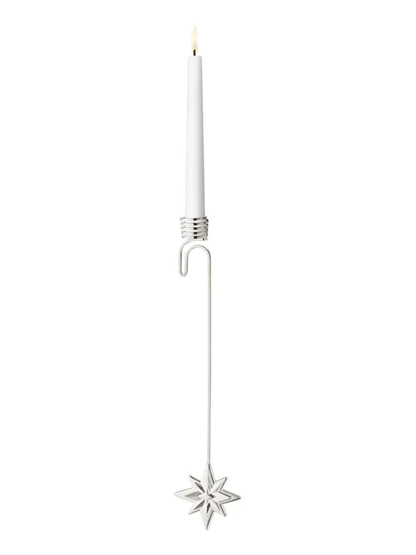 Georg Jensen 2024 Stjerne Lyseholder, palladiumbelagt fra> Kalenderlys & Julelysestager|Juletræspynt