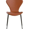 Fritz Hansen 3107 Stol, fuldpolstret Essential læder valnød/brown bronze stel af Arne Jacobsen> Spisebordsstole