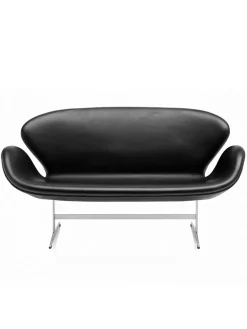 Fritz Hansen 3321 Svanesofa i sort Essential læder af Arne Jacobsen> Sofaer