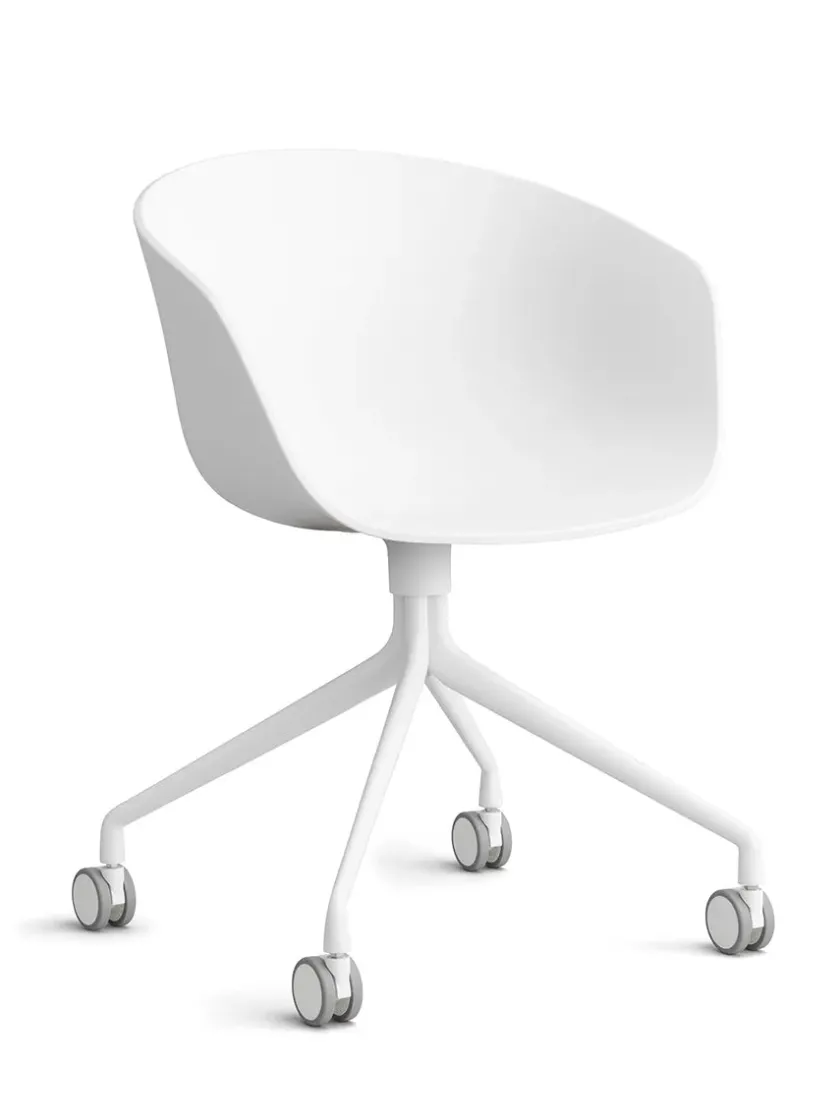 HAY About a Chair AAC52 Forsidepolstret, hvid skal fra> Kontorstole