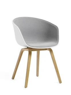 HAY About a Chair AAC22 forsidepolstret, hvid skal fra> Spisebordsstole
