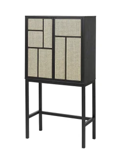 Design House Stockholm Air Cabinet, black/cane fra> Skænke