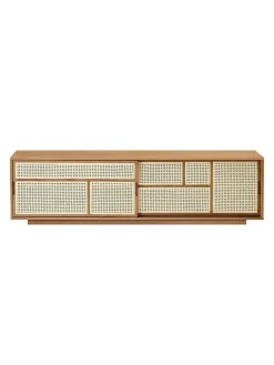 Design House Stockholm Air Sideboard Low, black/cane fra><noscript><img width=