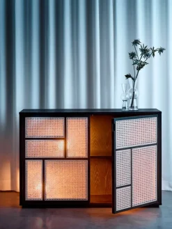 Design House Stockholm Air Sideboard, white/cane fra><noscript><img width=