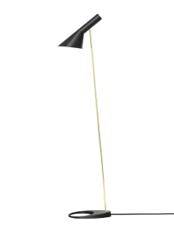 Louis Poulsen AJ Floor Lamp, black/brass af Arne Jacobsen> Gulvlamper|Spots
