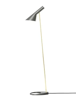 Louis Poulsen AJ Floor Lamp, grey/brass af Arne Jacobsen> Gulvlamper|Spots