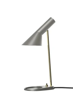 Louis Poulsen AJ Mini Table Lamp, grey/brass af Arne Jacobsen> Spots