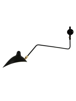 Editions Serge Mouille Big Wall Lamp w/1 Curved Arm af Serge Mouille> Væglamper|Spots