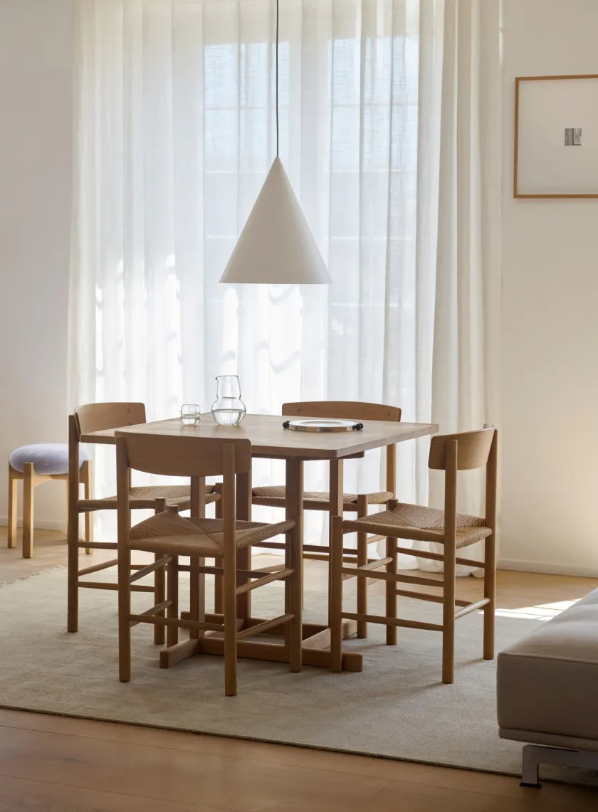 Fredericia Furniture BM80 Shaker spisebord, rundt af Børge Mogensen> Spiseborde