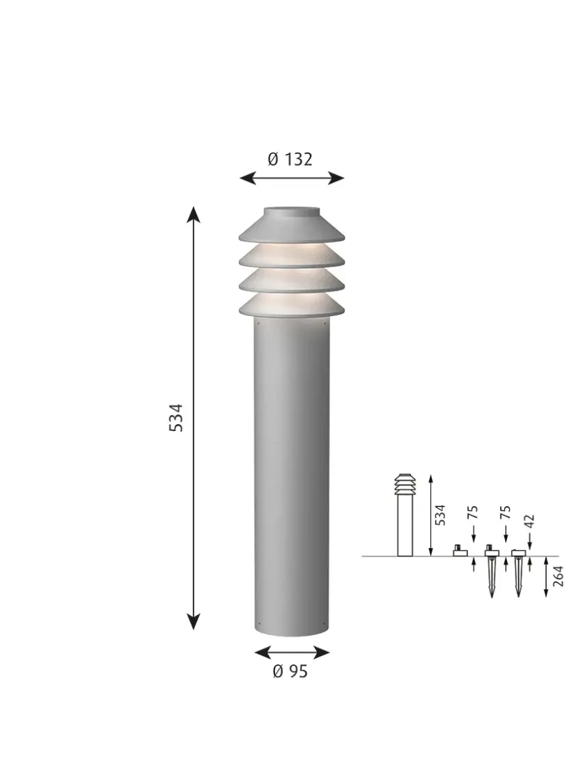 Louis Poulsen Bysted Garden Aluminium, Lav fra> Udendørslamper|Spots