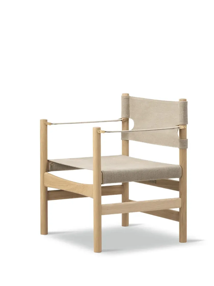 Fredericia Furniture Canvas 21 stol, lys olieret eg af Børge Mogensen> Lænestole