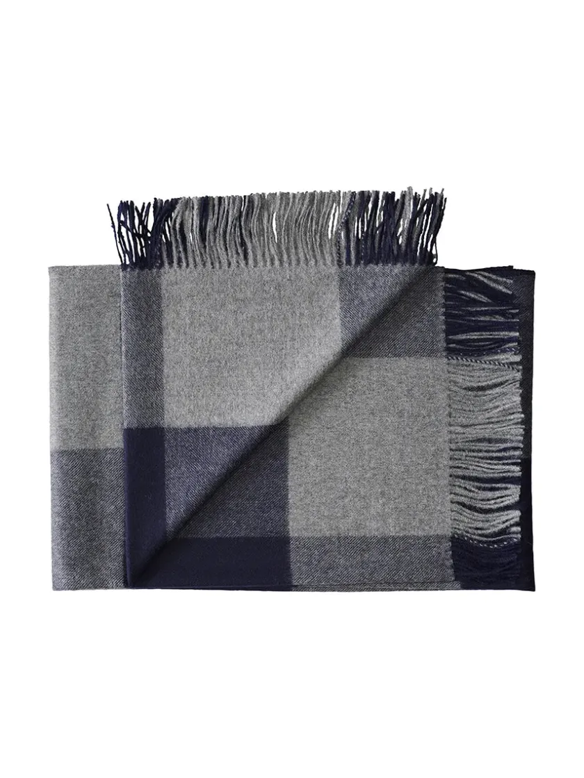 Silkeborg Uldspinderi Caracas Plaid, marina fra> Puder Og Plaider