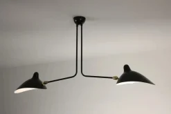 Editions Serge Mouille Ceiling Lamp w/2 Fixed Arms af Serge Mouille> Spots