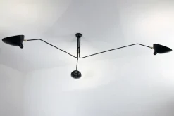 Editions Serge Mouille Ceiling Lamp w/3 Rotating Arms af Serge Mouille> Spots