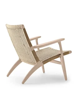 Carl Hansen & Søn CH25 Loungestol, eg sortmalet med naturflet af Hans J. Wegner><noscript><img width=