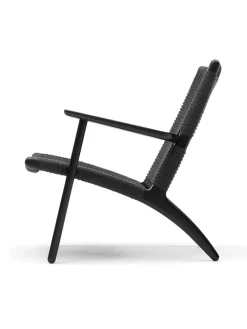 Carl Hansen & Søn CH25 Loungestol, eg sortmalet med sort flet af Hans J. Wegner> Lænestole