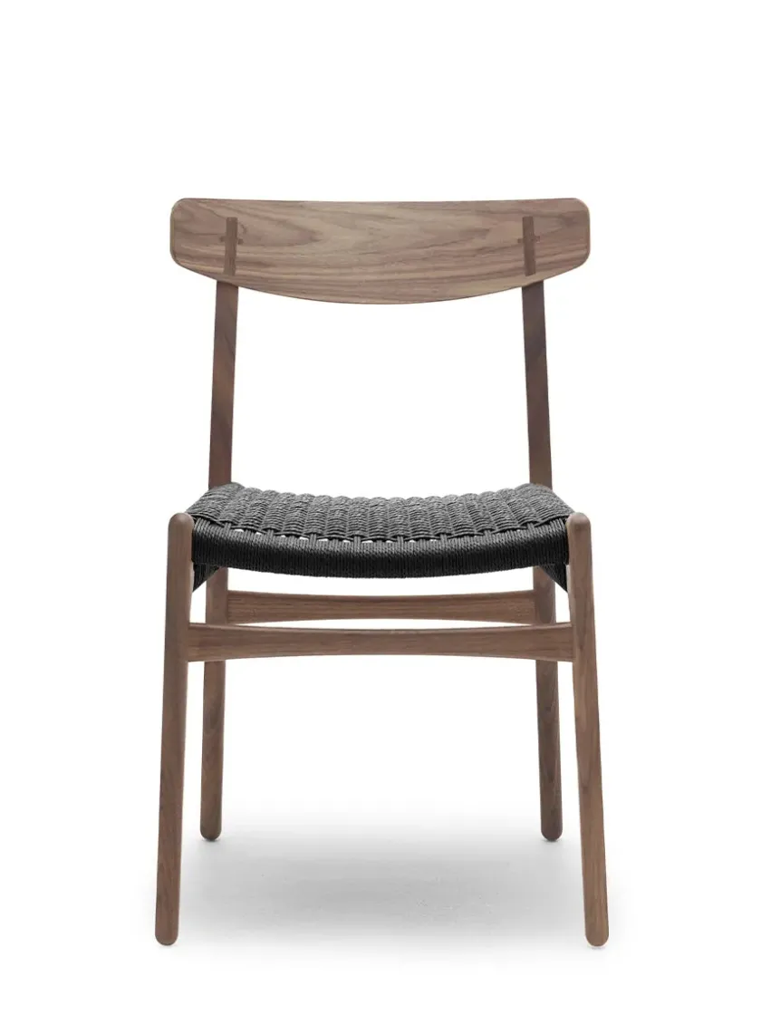 Carl Hansen & Søn CH23 Spisestol, sort eg med sort flet af Hans J. Wegner> Spisebordsstole
