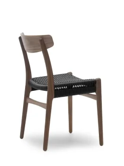 Carl Hansen & Søn CH23 Spisestol, valnød olie med sort flet af Hans J. Wegner> Spisebordsstole