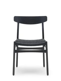 Carl Hansen & Søn CH23 Spisestol, valnød olie med sort flet af Hans J. Wegner><noscript><img width=