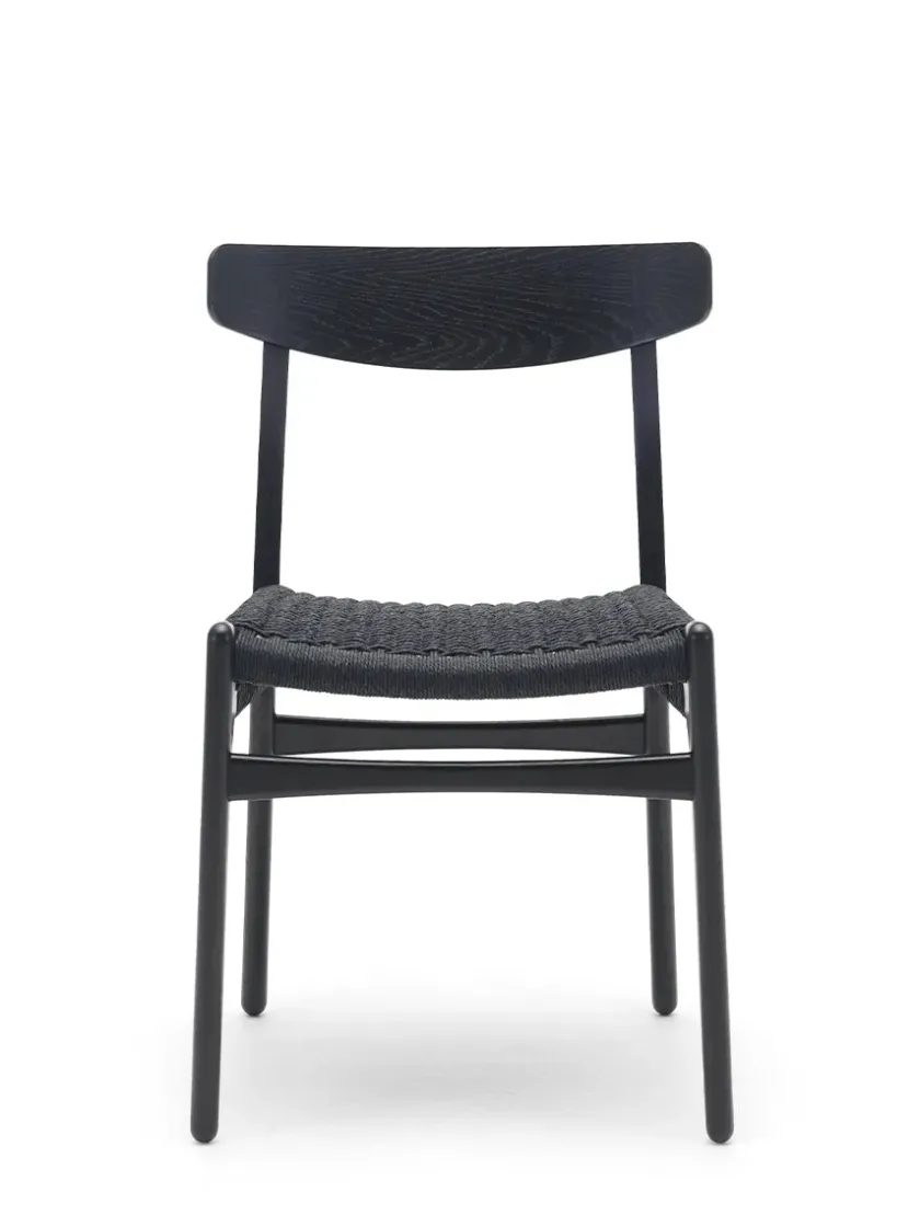 Carl Hansen & Søn CH23 Spisestol, valnød olie med sort flet af Hans J. Wegner> Spisebordsstole