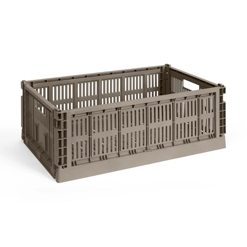 HAY Colour Crate Large, Charcoal fra>Børn Gaver Til Ham|Opbevaring På Børneværelset
