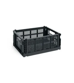 HAY Colour Crate Medium, Charcoal fra>Børn Gaver Til Ham|Opbevaring På Børneværelset