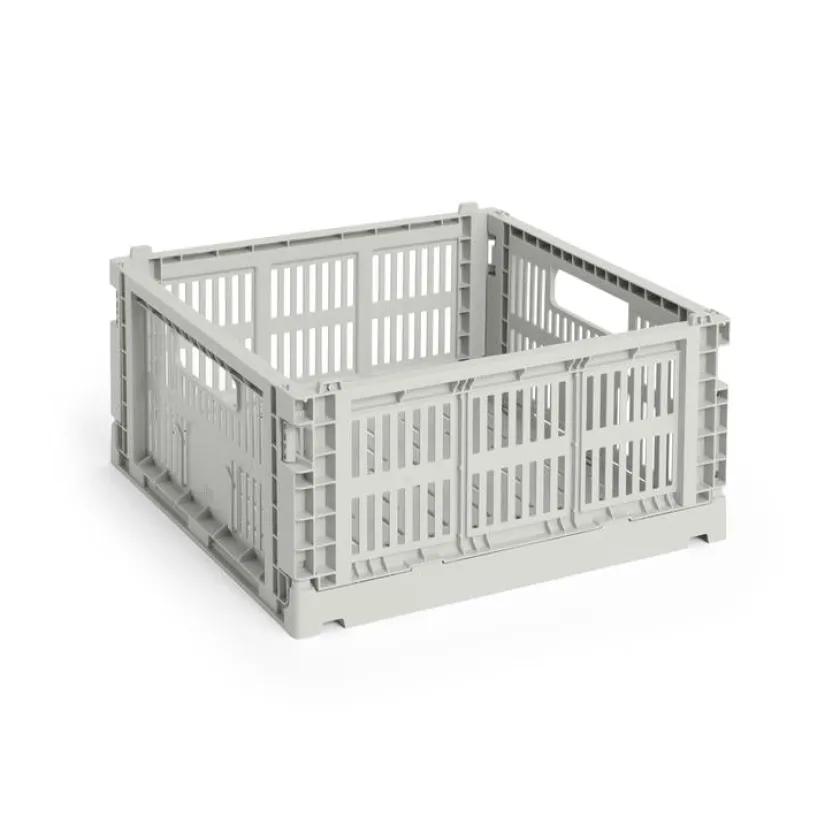HAY Colour Crate Medium Square, Grey fra>Børn Opbevaring På Børneværelset|Opbevaring