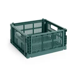 HAY Colour Crate Medium Square, Dark green fra>Børn Gaver Til Ham|Opbevaring På Børneværelset