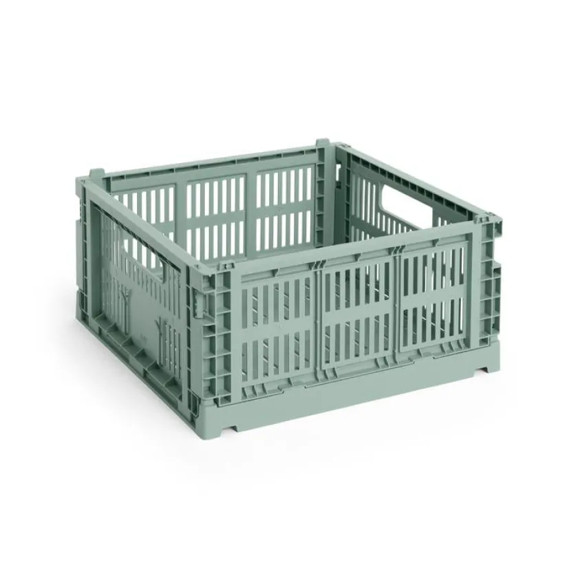 HAY Colour Crate Medium Square, Dark green fra>Børn Gaver Til Ham|Opbevaring På Børneværelset