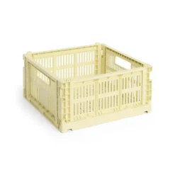 HAY Colour Crate Medium Square, Light yellow fra>Børn Opbevaring På Børneværelset|Opbevaring