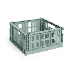 HAY Colour Crate Medium Square, Sage green fra>Børn Opbevaring På Børneværelset|Opbevaring