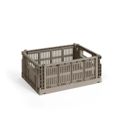 HAY Colour Crate Medium, Warm grey fra>Børn Gaver Til Ham|Opbevaring På Børneværelset