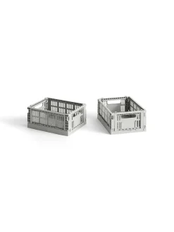 HAY Colour Crate Mini 2 Stk., light grey fra>Børn Gaver|Gaver Til Børn