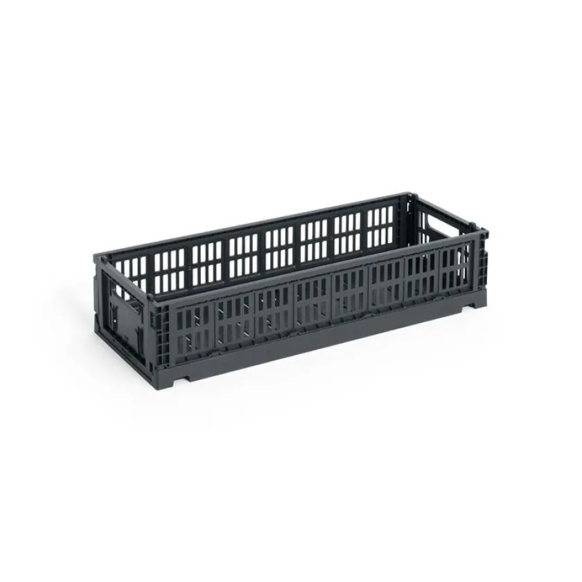 HAY Colour Crate Mini Oblong, Charcoal fra>Børn Gaver|Gaver Til Børn