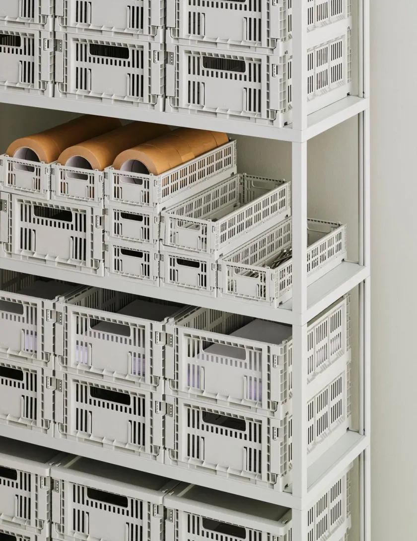 HAY Colour Crate Mini Oblong, Charcoal fra>Børn Gaver|Gaver Til Børn