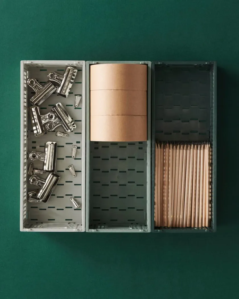 HAY Colour Crate Mini Oblong, Dark green fra>Børn Gaver|Gaver Til Børn