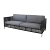 Cane-line Connect 3 personers Sofa, black/antracite fra> Udendørs Loungemøbler