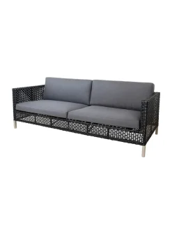 Cane-line Connect 3 personers Sofa, black/antracite fra> Udendørs Loungemøbler