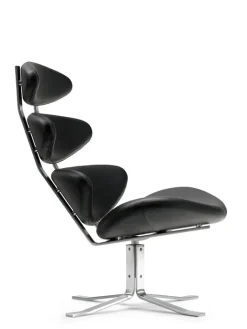 Fredericia Furniture Corona Stol, sort omni 301 læder fra Erik Jørgensen><noscript><img width=