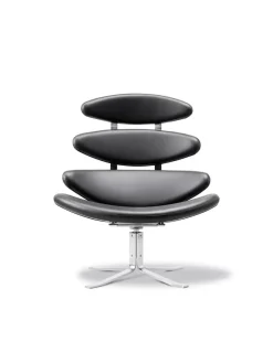 Fredericia Furniture Corona Stol, sort omni 301 læder fra Erik Jørgensen><noscript><img width=