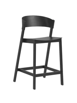 Muuto Cover Counter Stool, black fra> Barstole